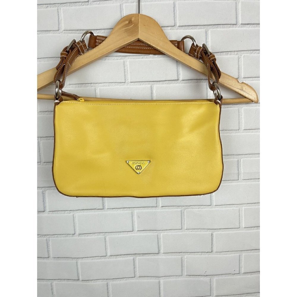 Minicci Yellow Brown hand bag Purse‎ Bag Mini zipped buckle Women's